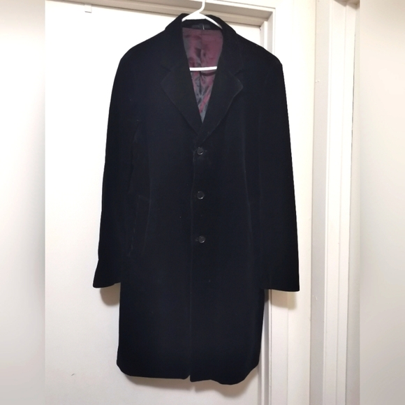 ZARA VELOURS BLACK COAT - Picture 1 of 9
